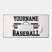 Personalized Retro Baseball Player NAME Team Schreibtischunterlage (Tastatur & Maus)