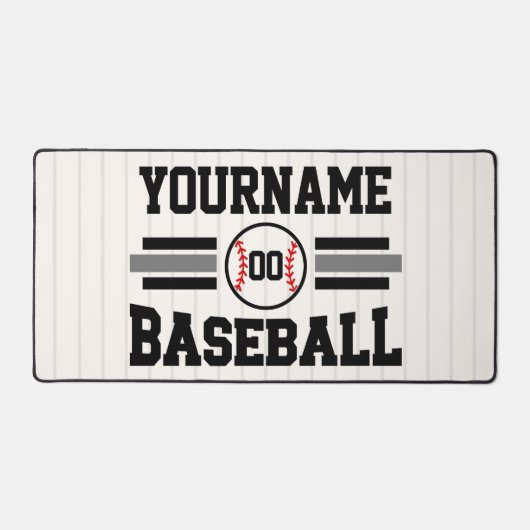 Personalized Retro Baseball Player NAME Team Schreibtischunterlage (Vorderseite)