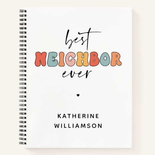 Personalized Retro Best Neighbor Ever Cute Notizblock (Vorderseite)