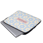 Personalized Retro Blue Daisy Pastel Flower Laptopschutzhülle (Vorne Knopf)