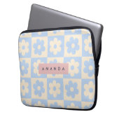 Personalized Retro Blue Daisy Pastel Flower Laptopschutzhülle (Vorderseite Links)