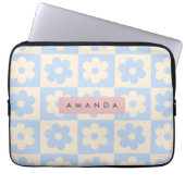 Personalized Retro Blue Daisy Pastel Flower Laptopschutzhülle (Vorderseite)