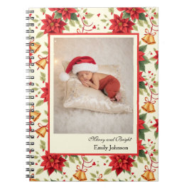 Personalized Retro Christmas Floral Stationery Notizblock