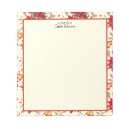 Personalized Retro Christmas Floral Stationery Notizblock