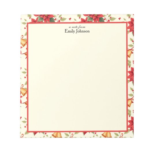 Personalized Retro Christmas Floral Stationery Notizblock (Vorderseite)