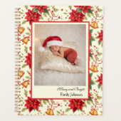 Personalized Retro Christmas Floral Stationery  Planer (Vorderseite)