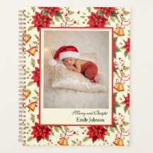 Personalized Retro Christmas Floral Stationery