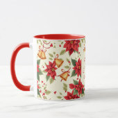 Personalized Retro Christmas Floral Tasse (Links)