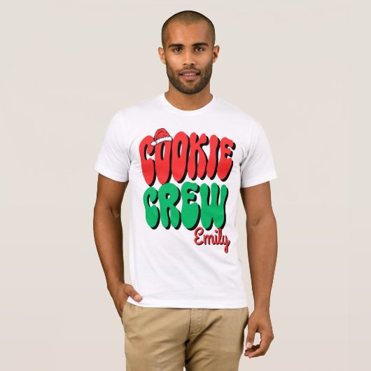 Personalized Retro Cookie Crew Christmas Matching T-Shirt (Vorne ganz)