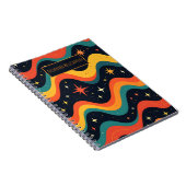 Personalized Retro Cosmic Waves Notebook Notizblock (Rechte Seite)