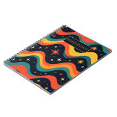 Personalized Retro Cosmic Waves Notebook Notizblock (Linke Seite)