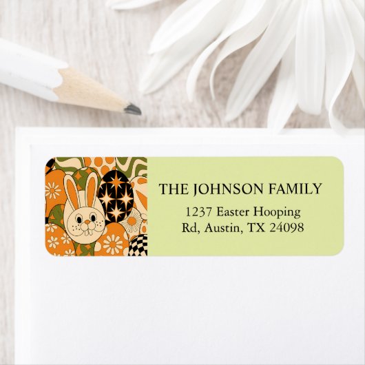 Personalized Retro Easter Return Address Label (Insitu)