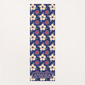 Personalized Retro Floral Pattern Yoga Mat Yogamatte (Vorderseite)