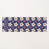Personalized Retro Floral Pattern Yoga Mat Yogamatte (Vorderseite (Horizontal))