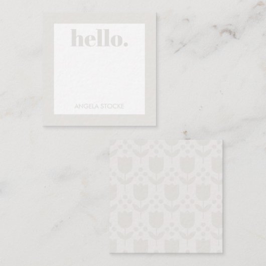 Personalized Retro Flower Mitteilungskarte (Vorne/Hinten)