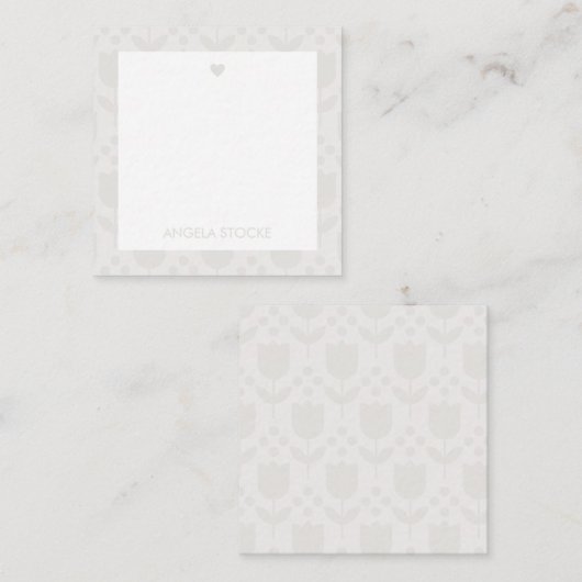 Personalized Retro Flower Mitteilungskarte (Vorne/Hinten)