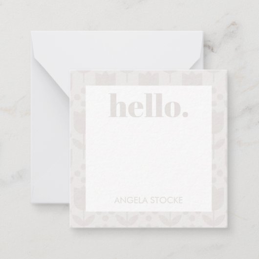 Personalized Retro Flower Mitteilungskarte (Vorderseite)