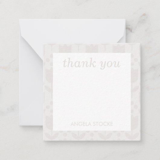 Personalized Retro Flower Note Card Mitteilungskarte (Vorderseite)