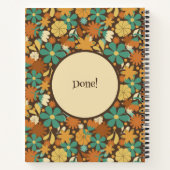 Personalized Retro Flower Power Spiral Journal Notizblock (Rückseite)