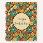 Personalized Retro Flower Power Spiral Journal Notizblock (Vorderseite)