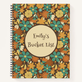 Personalized Retro Flower Power Spiral Journal Notizblock