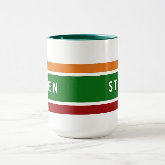 Personalized Retro Gas Station Name Coffee Gift Tasse (Zentrum)