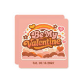 Personalized Retro Groovy Love Editable Date & Mes Karte (Vorderseite/Rückseite Beispiel)