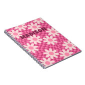 Personalized Retro Groovy Pink Daisy Flower Hippie Notizblock (Rechte Seite)