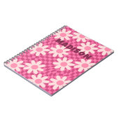 Personalized Retro Groovy Pink Daisy Flower Hippie Notizblock (Linke Seite)