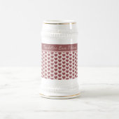 Personalized Retro Hearts Pink Burgundy Bierglas (Mittel)