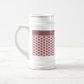 Personalized Retro Hearts Pink Burgundy Bierglas (Links)