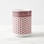 Personalized Retro Hearts Pink Burgundy Kaffeetasse (Mittel)