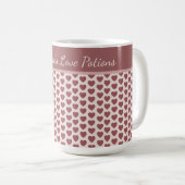 Personalized Retro Hearts Pink Burgundy Kaffeetasse (VorderseiteRechts)
