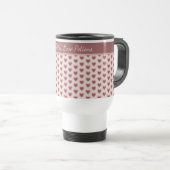 Personalized Retro Hearts Pink Burgundy Reisebecher (VorderseiteRechts)