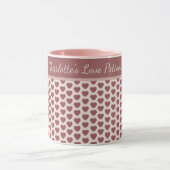 Personalized Retro Hearts Pink Burgundy Tasse (Zentrum)
