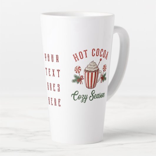 Personalized Retro Hot Cocoa Cozy Season Milchtasse (Rechte Ecke)