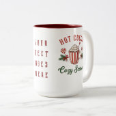 Personalized Retro Hot Cocoa Cozy Season Zweifarbige Tasse (VorderseiteRechts)