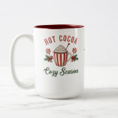 Personalized Retro Hot Cocoa Cozy Season Zweifarbige Tasse (Links)