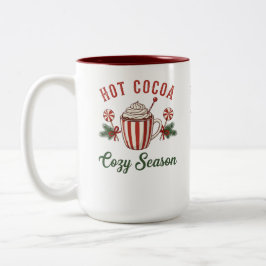 Personalized Retro Hot Cocoa Cozy Season Zweifarbige Tasse