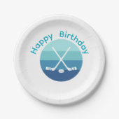 Personalized Retro Ice Hockey Birthday Pappteller (Vorderseite)