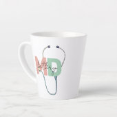 Personalized Retro Medical Doctor MD Name  Milchtasse (Linke Ecke)