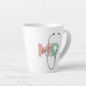 Personalized Retro Medical Doctor MD Name Milchtasse (Rechte Ecke)