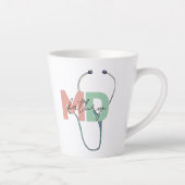 Personalized Retro Medical Doctor MD Name  Milchtasse (Rechts)