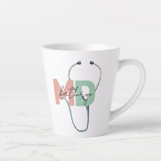 Personalized Retro Medical Doctor MD Name Milchtasse (Rechts)