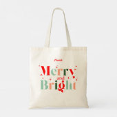 Personalized Retro Merry and Bright Christmas Tragetasche (Rückseite)