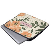 Personalized Retro Orange Flower Style Laptopschutzhülle (Vorne Knopf)