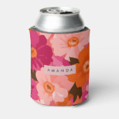 Personalized Retro Pink and Orange Floral Dosenkühler (Kanne Rückseite)