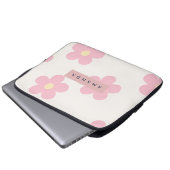 Personalized Retro Pink Daisy Flower Laptopschutzhülle (Vorne Knopf)