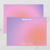 Personalized Retro Pink Purple Bat Mitzvah Dankeskarte (Vorne/Hinten)