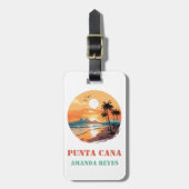 Personalized Retro Punta Cana Gepäckanhänger (Vorderseite vertikal)